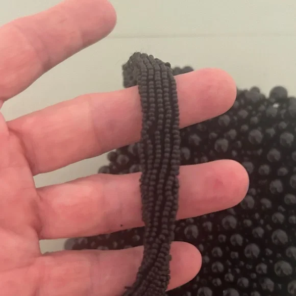 Elegant Black Beaded Women's Handbag - Picture 3 of 5